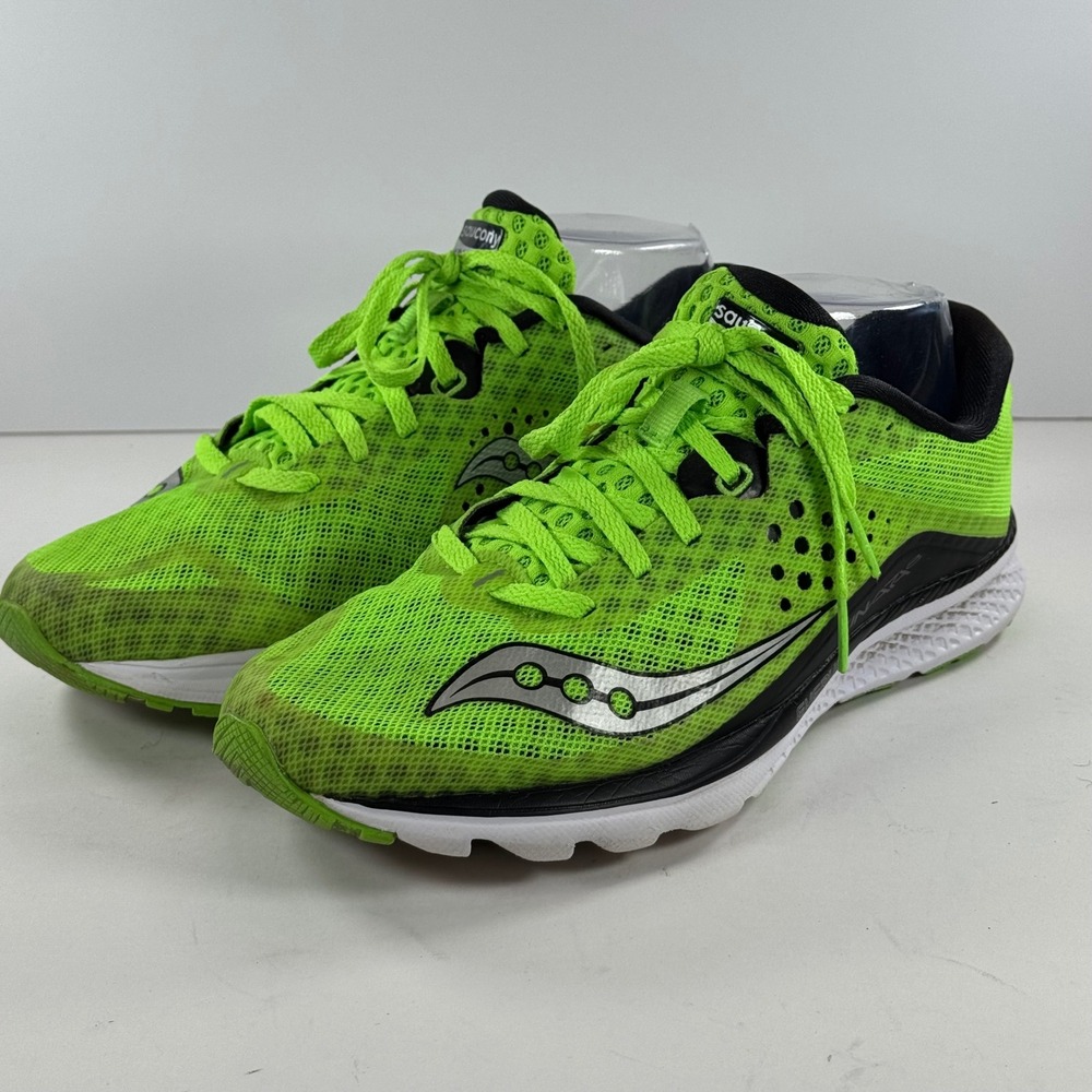 Saucony Kinvara 10 Running Shoes‎ Neon Green Athletic Sneakers Men's Size 8.5 - Picture 5 of 11